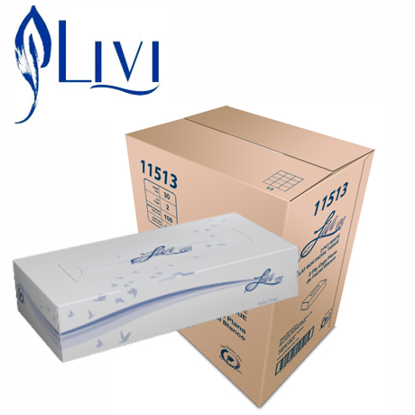 LIVI POP-UP 2 PLY FACIAL 
TISSUE 30/100