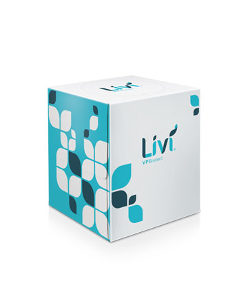 LIVI CUBE FACIAL TISSUE WHITE 2PLY 36/ 90SHEETS/BX (356023)