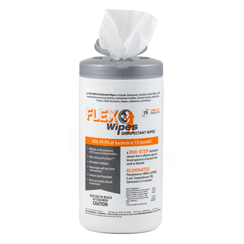 Product FLEX-20075: FLEX 20075 WIPES 7" X 8" DISINFECTING WIPES 6/75