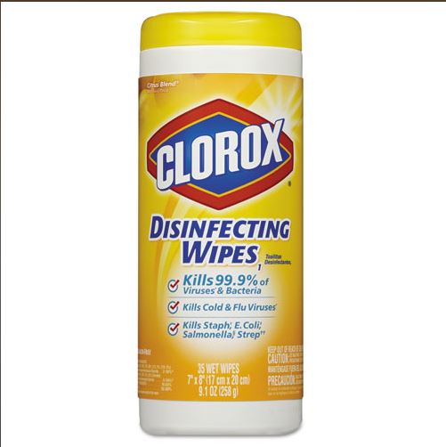 CLOROX BLEACH-FREE WIPE 12/35 LEMON SCENT