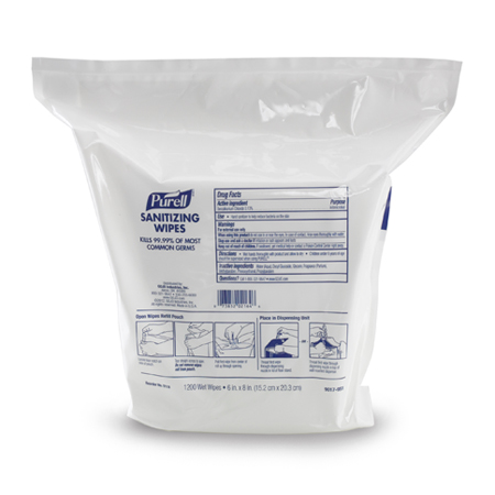 PURELL SANITIZ WIPE REFILL 2/
2/1200 POUCHES