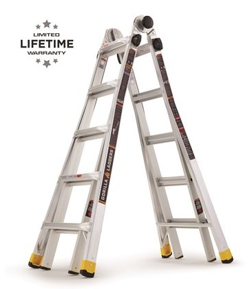 GORILLA LADDER 22FT Reach MPXA 
Aluminum Multi-Position Ladder 
with 300 lbs. Load Capacity 
Type IA Duty Rating