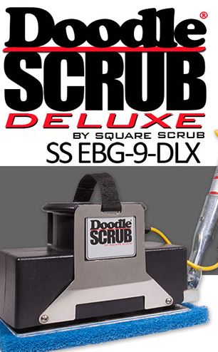 DOODLE SCRUB DELUXE W/ EBG-9
W/ CARRY STRAP, DOODLE SKATE,
7 BLUE PADS, 5 WHITE DRIVER
PADS, 3 SHO PADS, 5 SQP PADS,
2 WHITE PADS, 2 TILE/GROUT
PADS &amp; 2 XTREME SPONGES