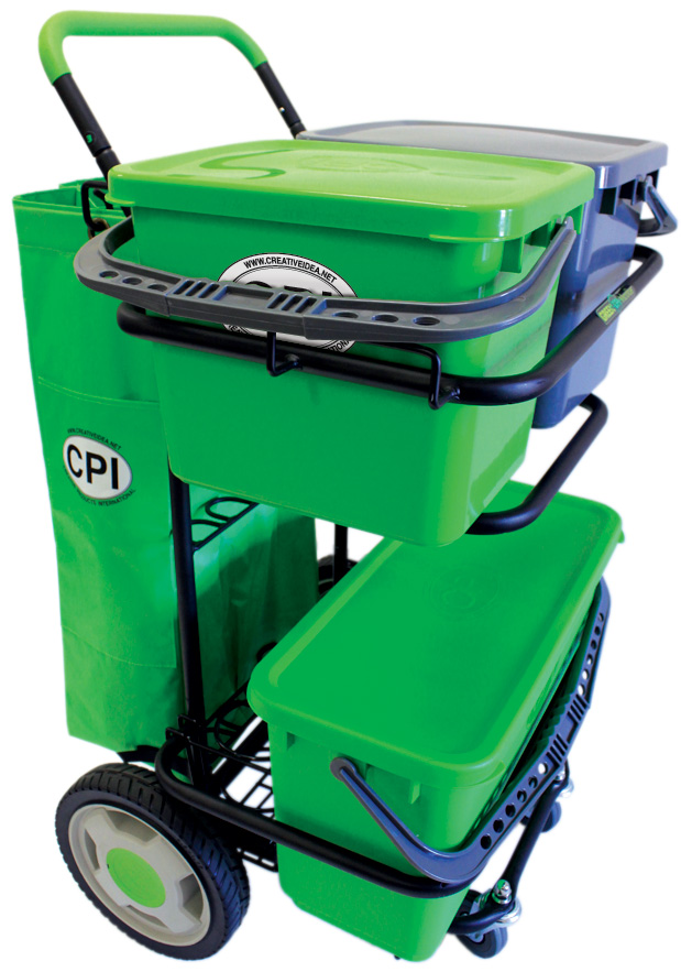 eMINI XL METAL DOLLY W/ 6GAL
BUCKET &amp; SEALING LID,
INCLUDE 2EA 3.5GAL BUCKETS &amp;
LIDS (GRN &amp; GRAY), BOTTLE
TRAY, 2EA CASTERS