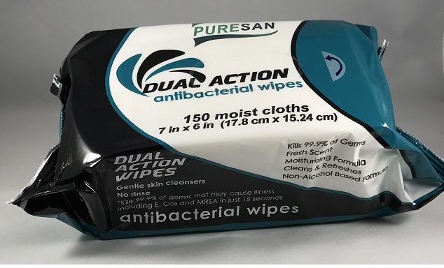 DUAL PURPOSE HAND/SURFACE
WIPES PPE 12/150 KILLS 99.9%
GERMS, FDA,ALCOHOL-FREE, SAFE
FOR SKIN