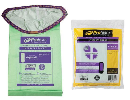 PROTEAM PAPER VAC BAG 6QT 10/ TRIANGLE, SUPERCOACH